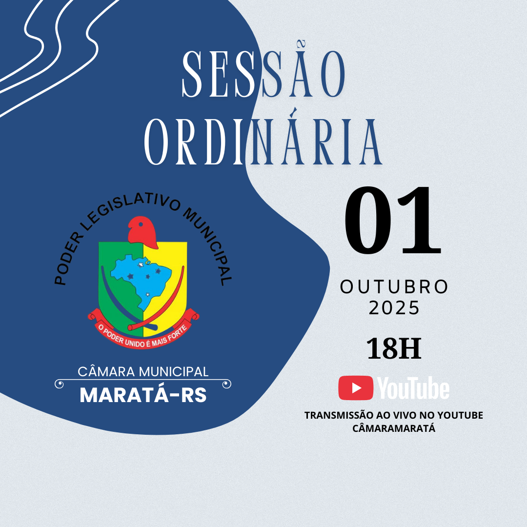 📢 Sessão ordinária 01/10/2025