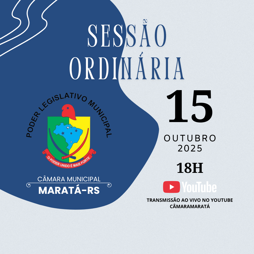 📢 Sessão ordinária 15/10/2025